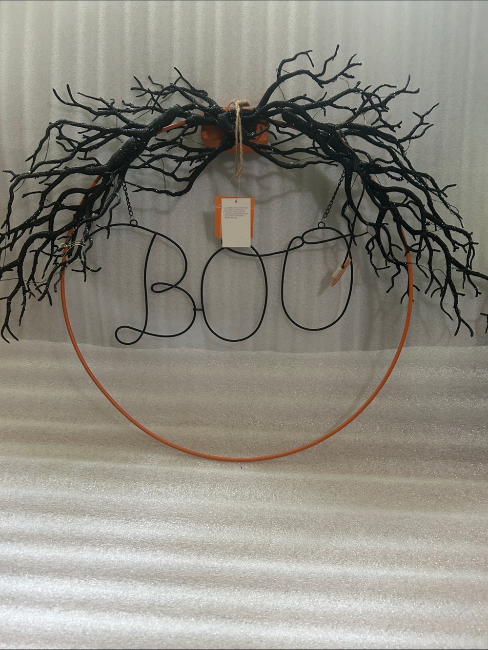 Target 25” Black and Orange LED battery operated Halloween 'Boo' Wreath